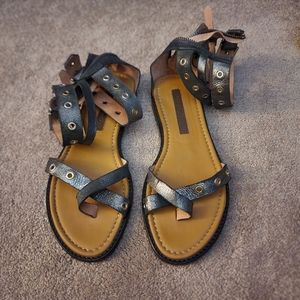 New Modern Vintage sandal steel grey metallic sandals- size 7